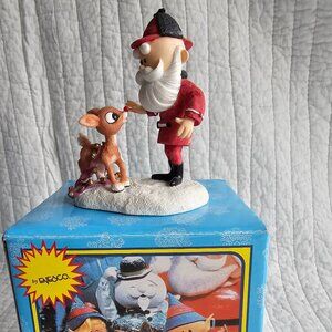 Rudolph the Red Nosed Reindeer  with Santa figurine- Enesco